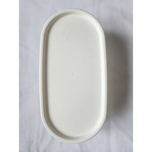 Vintage Tupperware Modular Mates Oval 1 Sheer White Container with Lid 1615 1616